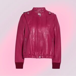 Coach Satin Leather Blouson Jacket, Size 10